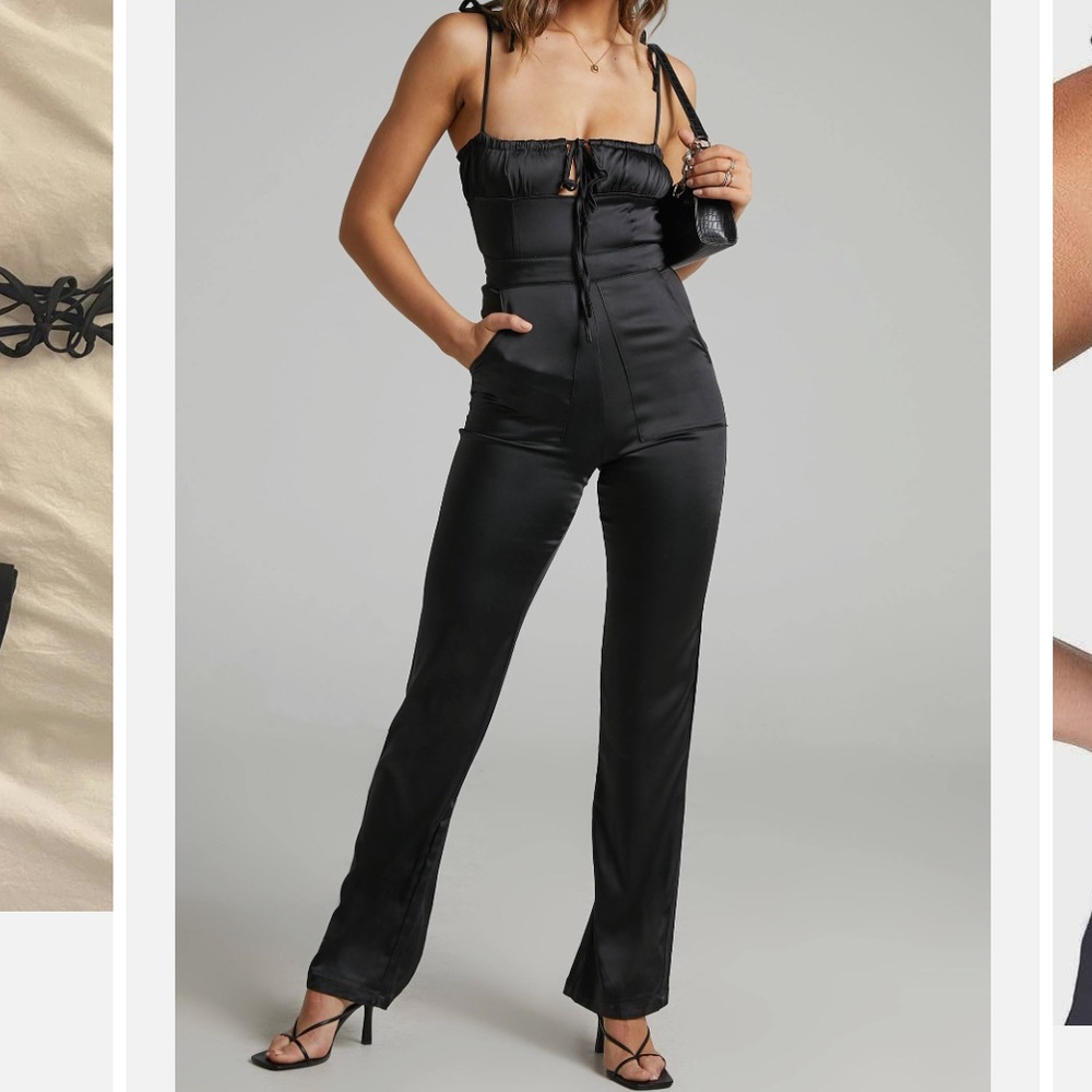 WeWoreWhat stretch satin jumpsuit